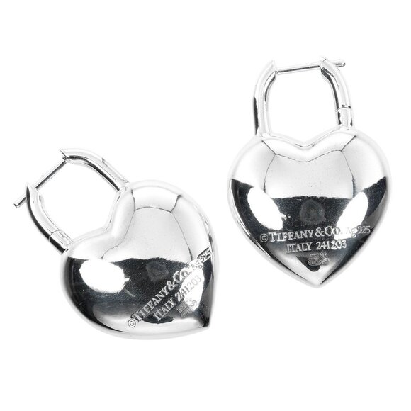 TIFFANY Silver Heart Earrings - Picture 3 of 7